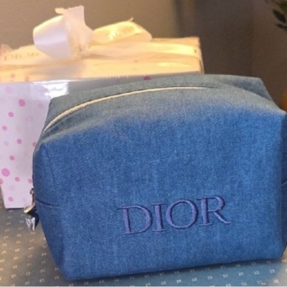 Dior Blue Denim Cosmetic Bag - Picture 7 of 8